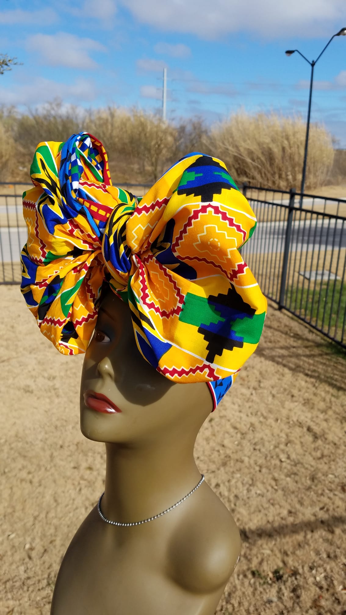 Yellow Kente Ankara Headwrap