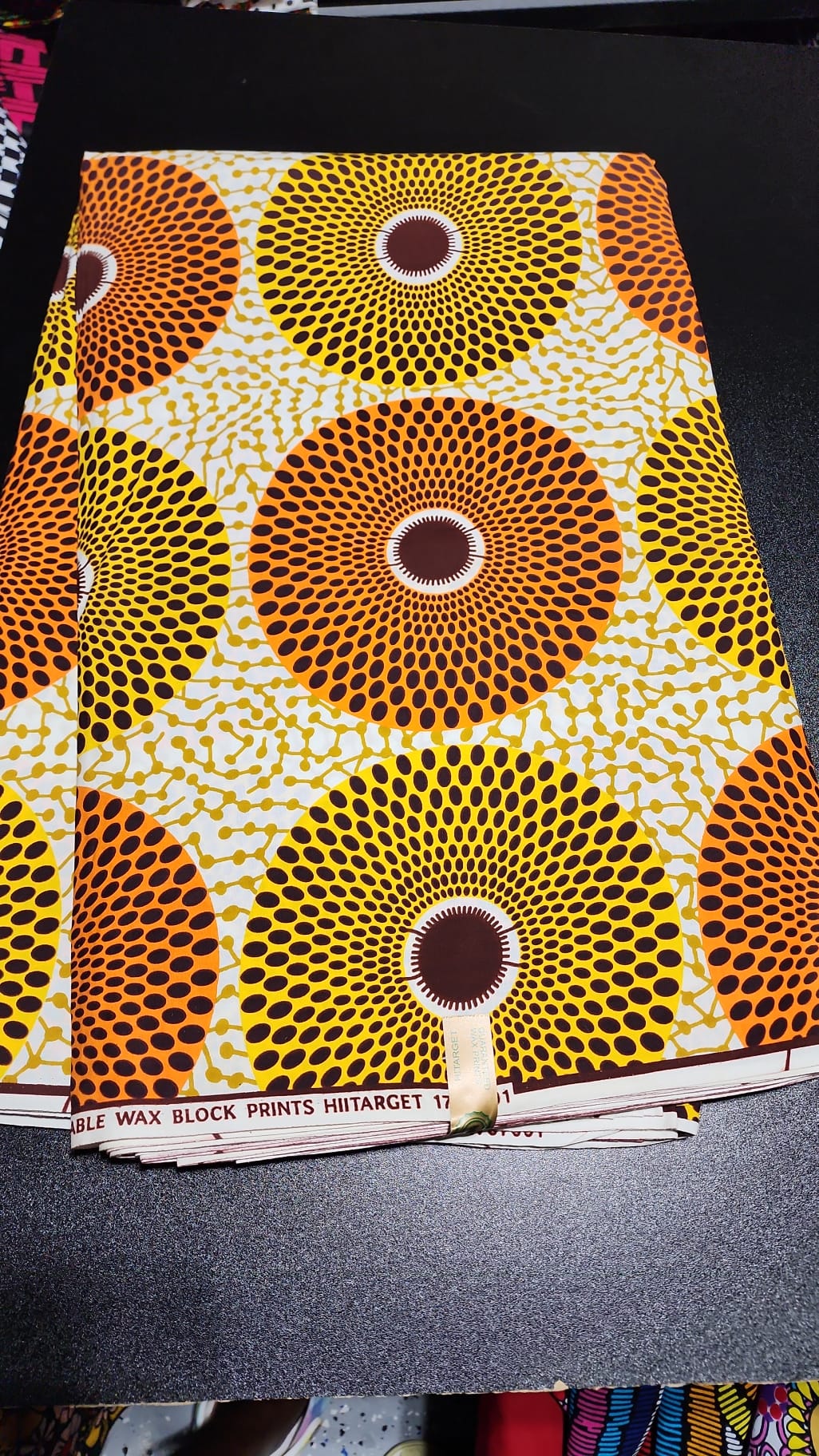 White and Yellow Ankara Print Fabric