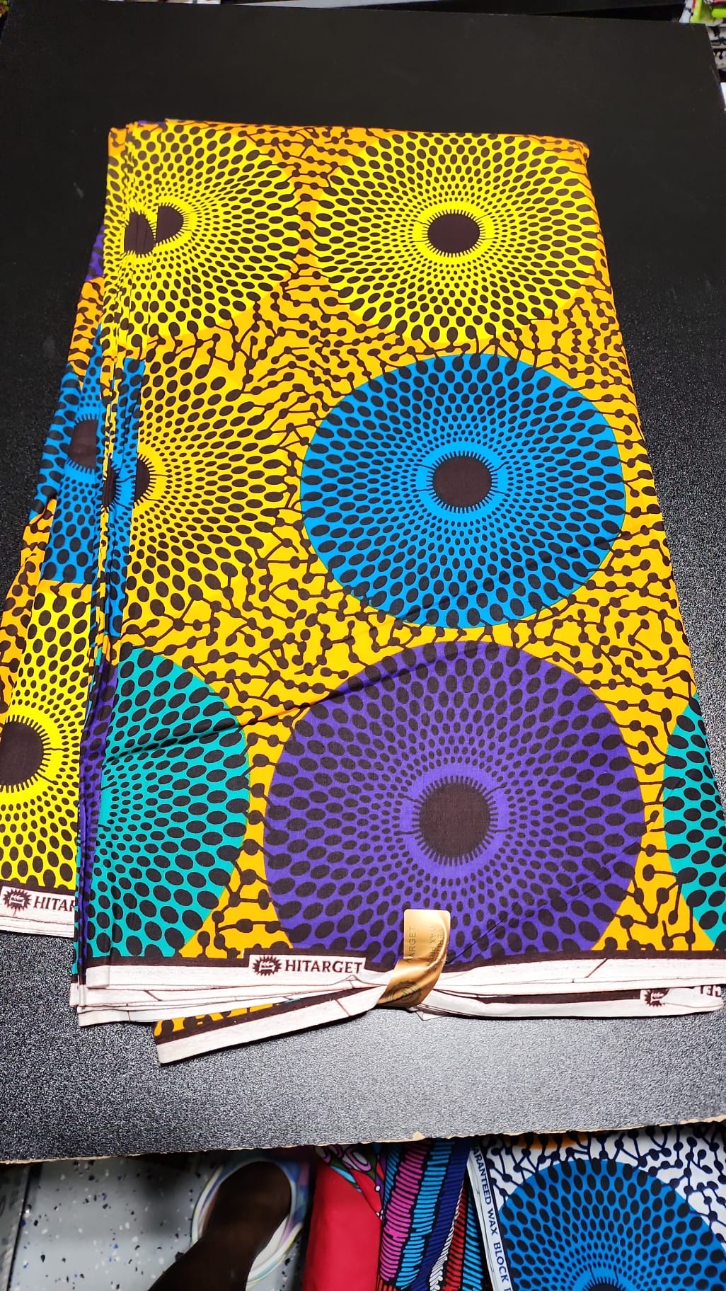 Yellow and Purple Ankara Print Fabric