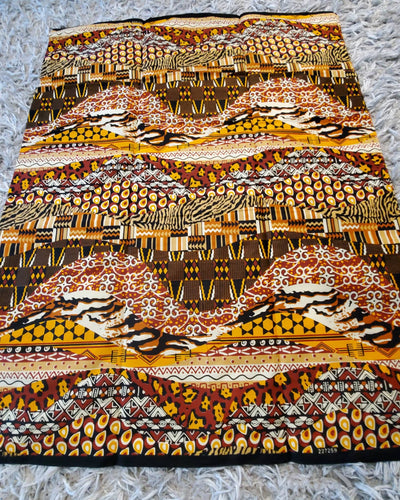 Brown and Black Tribal African Ankara Fabric