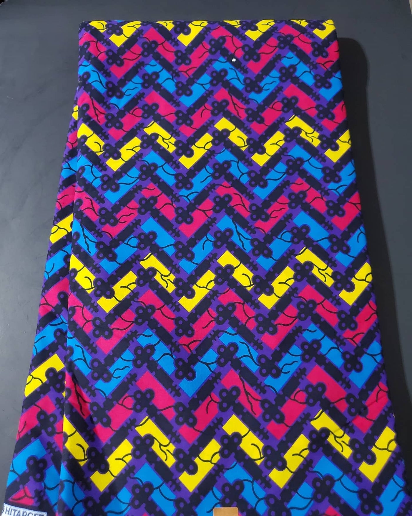 Blue, Yellow and Pink Multicolor African Ankara Fabric
