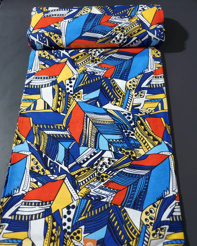 Blue Multicolor African Ankara Fabric